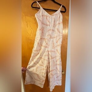 Roxy Linen Blend One Piece crop Swim Cover Up size M
